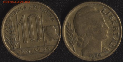 Аргентина 10 сентаво 1944 до 22:00мск 06.05.15 - Аргентина 10 сентаво 1944