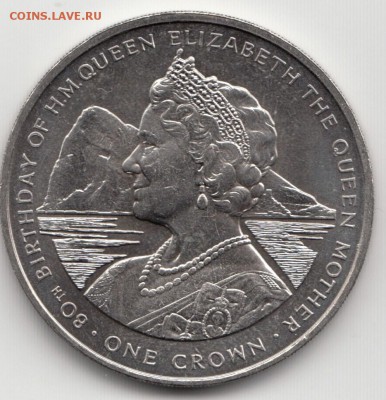 Гибралтар 1 Крона 1980 Королева-Мать до 08.05.2015 - 30.1