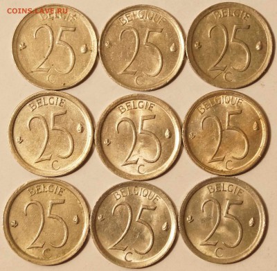 Бельгия 25 сент 9шт 1964-1974 до 08.05.15 в 22:00 - Бельгия_25сент_2.JPG