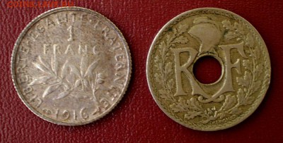 1 франк 1916 + 25 сантим 1926. До 10.05.15, 21.00 МСК - P1010873