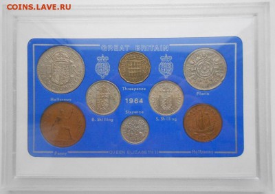 набор 8 монет Великобритании 1964 в коробке - 1964
