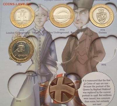 Великобритания набор 2 фунта биметалл 28 шт альбом - 100_1719.JPG