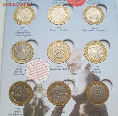 Великобритания набор 2 фунта биметалл 28 шт альбом - 100_1716.JPG