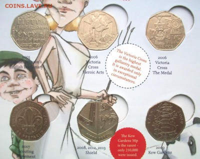 Великобритания набор 50-пенсов 17 шт альбом - 100_1769.JPG