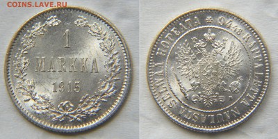 1 MARKKA 1915 UNC в блеске - 1 марка 1915 UNC