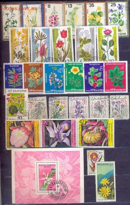 марки Цветы иностранные 29шт. - цветы иностранные