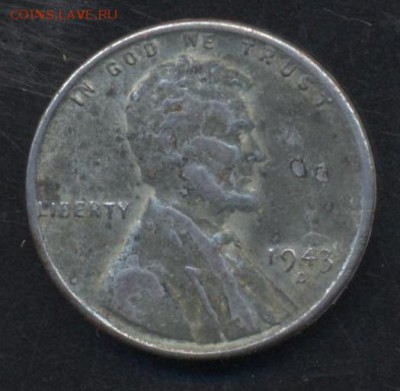 США 1 цент 1943 г. Сталь. 12.05.15 г. 22-00 МСК. - США