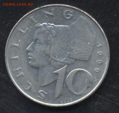 Австрия 10 шиллингов 1990 г. 12.05.15 г. 22-00 МСК. - Австрия 10 ш.
