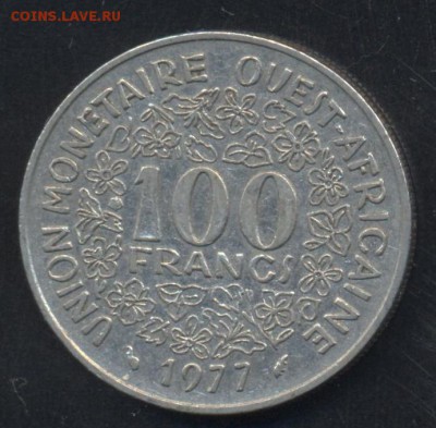 З. Африка 100 франков 1977 г. 12.05.15 г. 22-00 МСК. - Африка