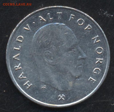 Норвегия 1 крона 1996 г. 12.05.15 г. 22-00 МСК. - Норвегия крона