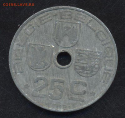 Бельгия 25 сантимов 1946 г. Флам.12.05.15 г. 22-00 МСК. - Бельгия 25 с. фл.