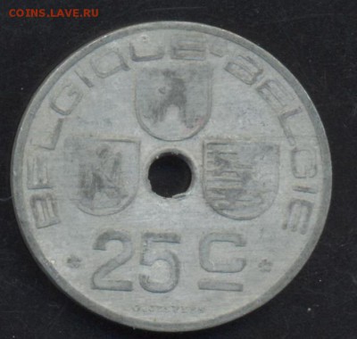 Бельгия 25 сантимов 1946 г. Франц.12.05.15 г. 22-00 МСК. - Бельгия 25 с. фр.