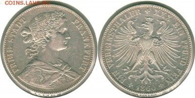 Франкфурт, талер 1860. с 200р!- до 22-00мск 13.05 - fran-1t-1860