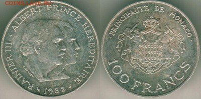 Монако, 100 фр. 1982, с 200р! - до 22-00мск 13.05 - mon-100f-1982