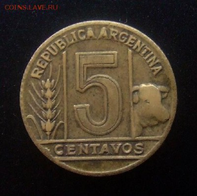 4 - Аргентина 5 сентаво (1950) «Колос и корова» Р