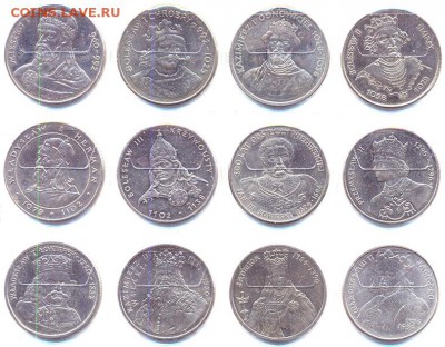 Польша_комплект "12 королей" (12 монет UNC); до 12.05_22.02м - 9568