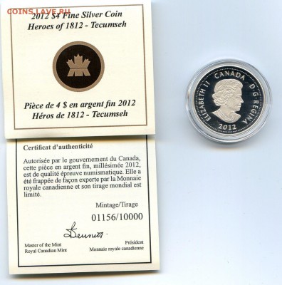 Канада. 2012г. Герой 1812г Tecumseh. Proof. До 16.05 в 22.00 - $_57.JPG