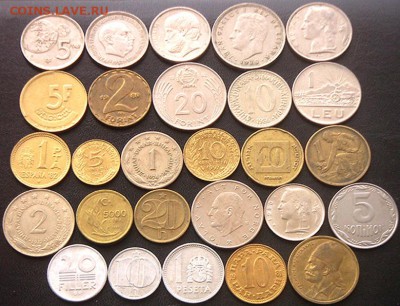 54 разные зарубежные монеты (см. описание). До 13.05_22.00мс - 9876