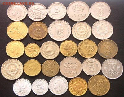 54 разные зарубежные монеты (см. описание). До 13.05_22.00мс - 9877