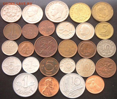 54 разные зарубежные монеты (см. описание). До 13.05_22.00мс - 9878