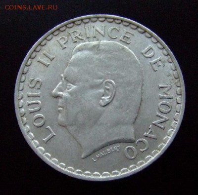 4 - Монако 5 франков (1945) алюм. №1 А