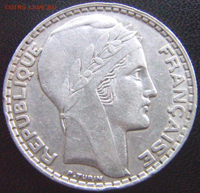 Франция_20 франков 1933. Серебро; до 13.05_22.08мск - 9884