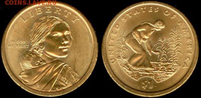 США 1 доллар 2009 г. Сакагавея (Р), до 21.00 мск 19.05.2015 - США-1 доллар P- 2009г