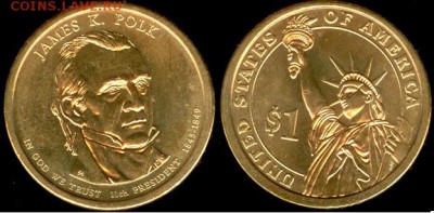 США-1 доллар, Джеймс Нокс Полк-2009,21.00 мск 19.05.15 - США-1 доллар, Джеймс Нокс Полк