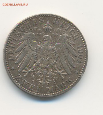 Ag. Пруссия 2 марки 1901. 200 лет. до 16.05 22.00 - 4