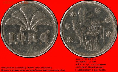 Игровые жетоны "IGRO service". Разновидности. - IGRO service (rwm) (больше волос) (светлый)