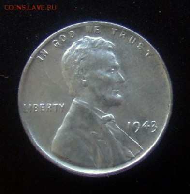 4 - США 1 цент (1943) цинк покр. сталью №7 А