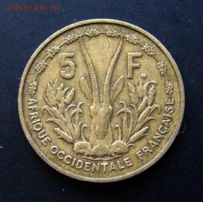4 - Франц. Западная Африка 5 франков (1956) «Газель» №1 Р