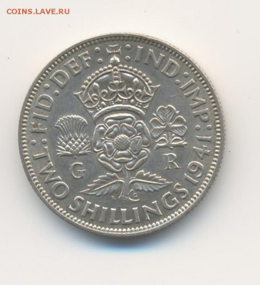 Ag. Британия 2 шиллинга 1941. XF+ . до 16.05 22:00 - 15