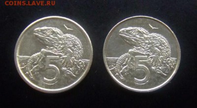 4 - Новая Зеландия (набор 5 центов, ящерица) (2 шт.) Р