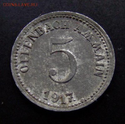 4 - Германия (Оффенбах-на-Майне) 5 пфеннигов (1917) цинк (нотгельд) Р