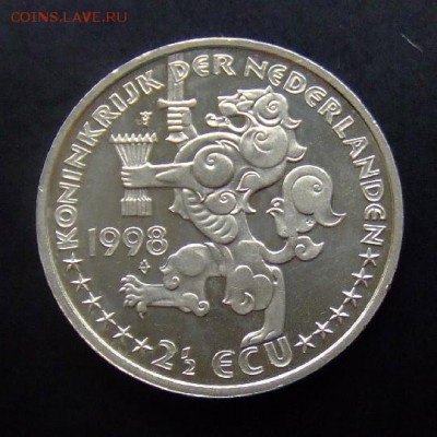 4 - Нидерланды 2,5 экю (1998) «Йохан Рудольф Торбеке» Р