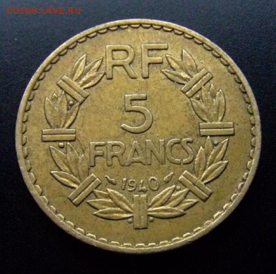 4 - Франция 5 франков (1940) Р