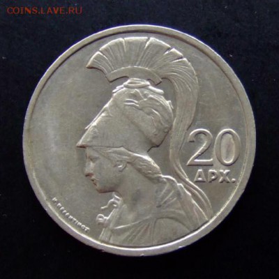 4 - Греция 20 драхм (1973) «Афина» (XF) Р