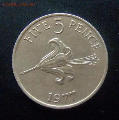 4 - Гернси 5 пенсов (1977) «Лилия» Р