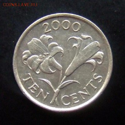 4 - Бермуды 10 центов (2000) «Лилия; Елизавета II (тип №3)» Р
