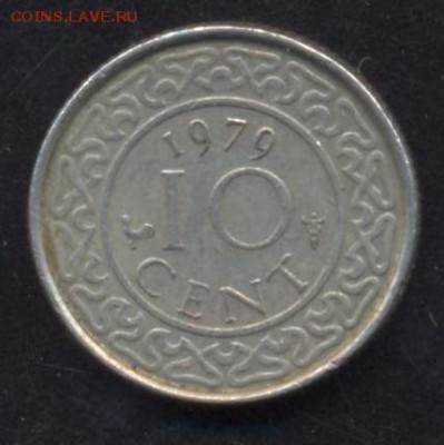 Суринам 10 центов 1979 г. - Суринам 10 ц.