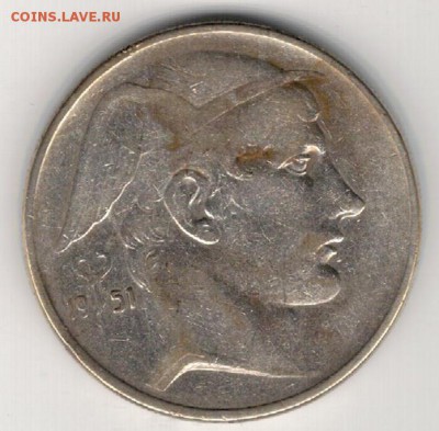 Ag БЕЛЬГИЯ 20 ФРАНКОВ 1951 ДО 21.05 В 22.00МСК (Б125) - 5-б20ф51