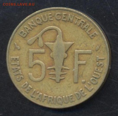 З. Африка 5 франков 1989 г.19.05.15 г. 22-00 МСК. - З. Африка