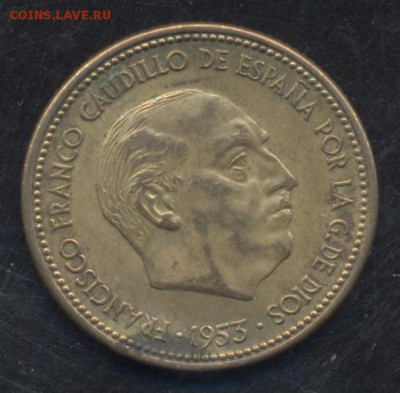 2 песеты 1954 г. 19.05.15 г. 22-00 МСК. - Испания
