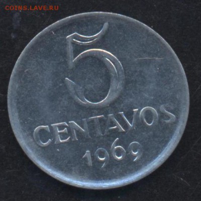 Бразилия 5 центавос 1969 г. 19.05.15 г. 22-00 МСК. - Бразилия 5