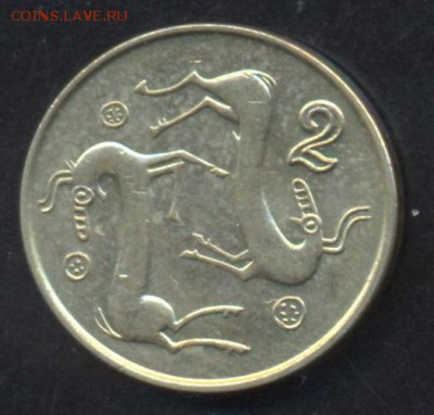 Кипр 2 цента 1991 г. 19.05.15 г. 22-00 МСК. - Кипр 2