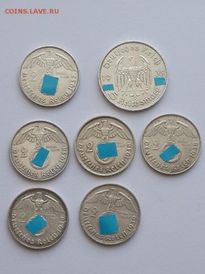Марки Германии 1935 - 1939 гг. - Германия 2 и 5 марок  (1)