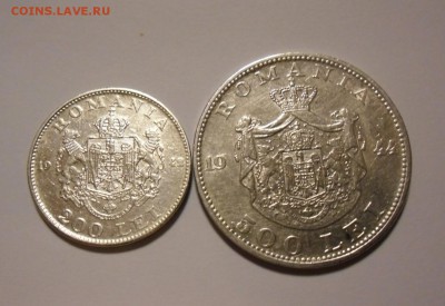 Румыния 200л 1942 и 500л 1944,Венгрия 5 пенго 1930 - романия.JPG