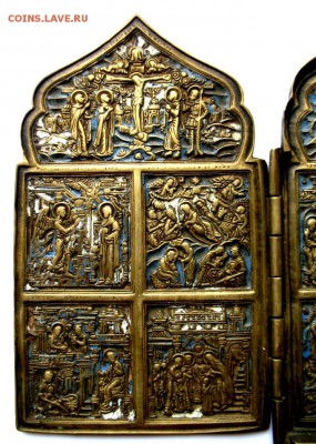 складень Двунадесятые Праздники,4-х створ,эмали - 5
