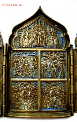складень Двунадесятые Праздники,4-х створ,эмали - 6